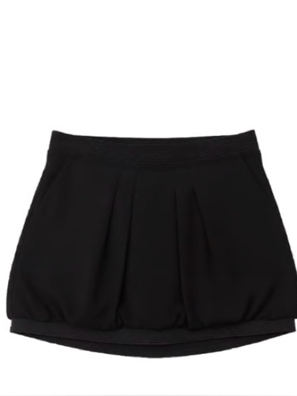 BCBGMaxAzria Black Ribbed waist bubble Mini Skirt Size 08